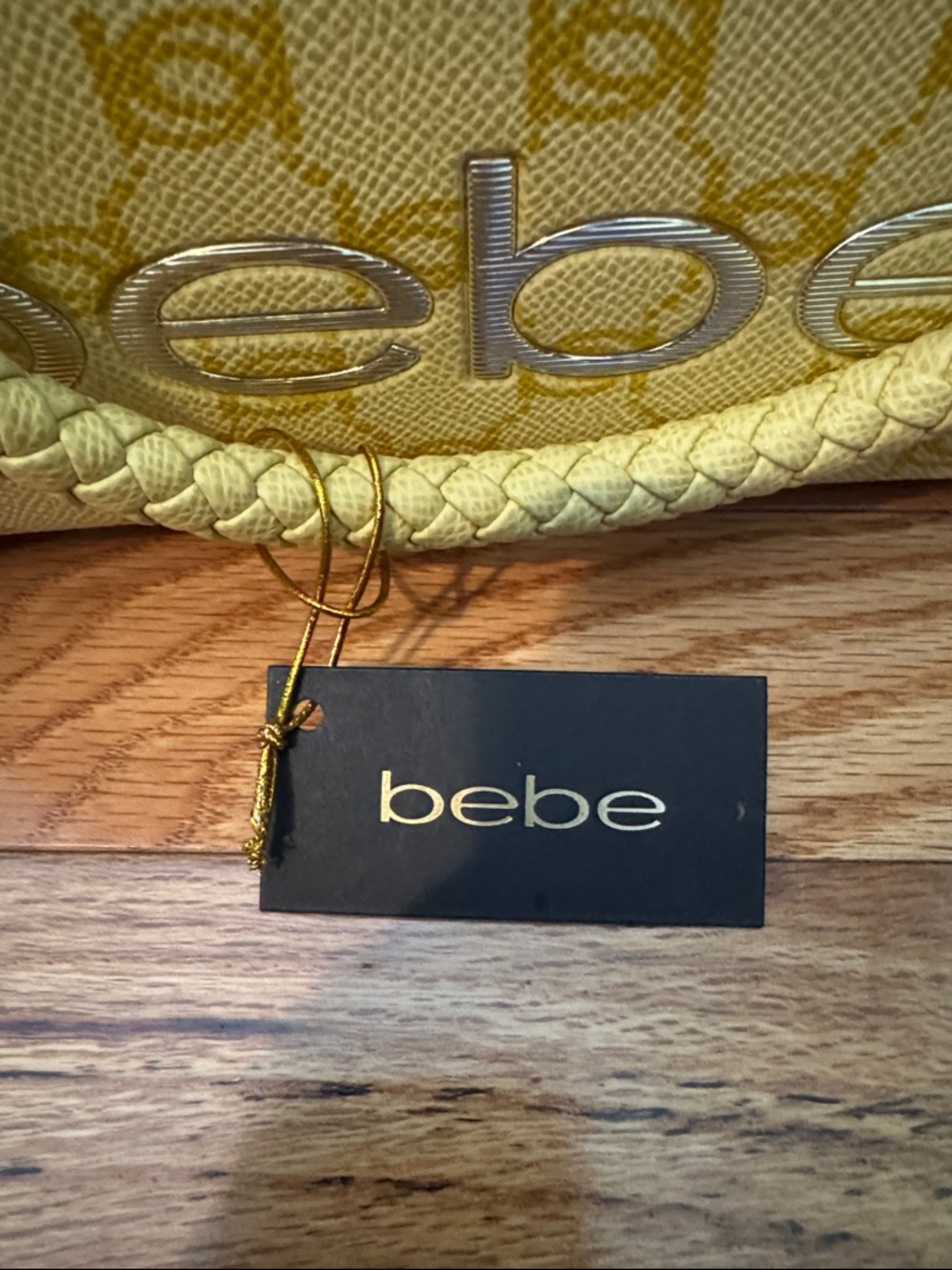 NWT Bebe Briella Small Satchel Bag Blonde (Yellow) - Picture 11 of 14